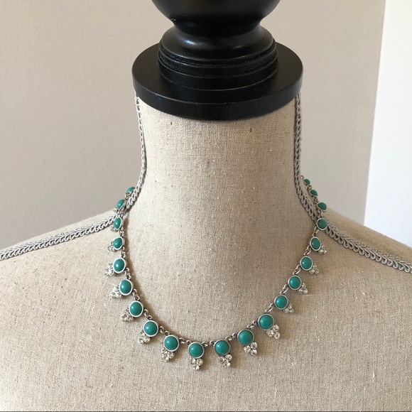 LOFT necklace Turquoise And faux diamond - Picture 1 of 5